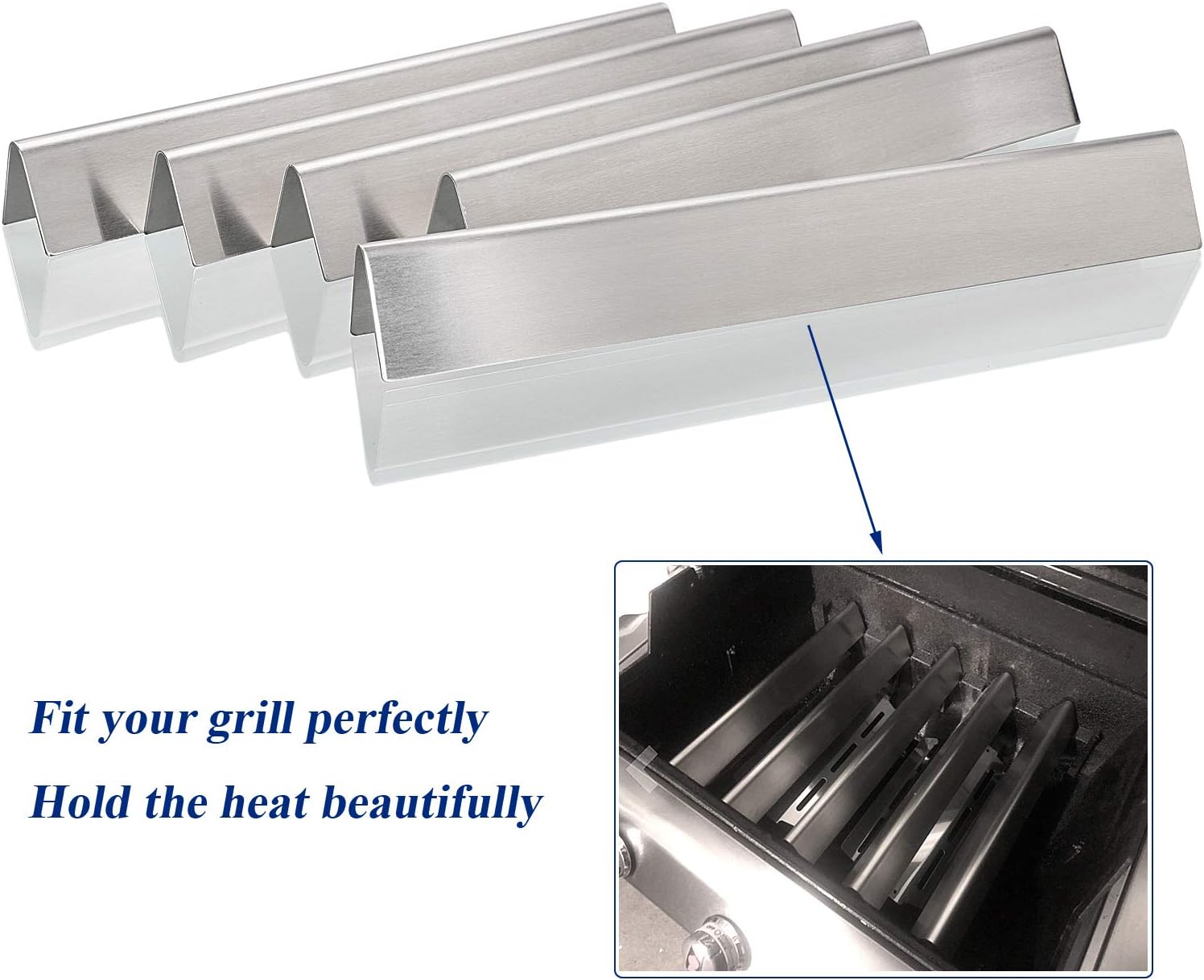 Utheer 7620 Grill Flavor Bars 17.5 Inch for Weber Genesis 300 Series E310 S310 E320 E330 EP310 EP320 EP330 Gas Grill Replacement Parts (Front Mounted Control Panel), 16 GA Non Magnetic Stainless Steel : Garden & Outdoor