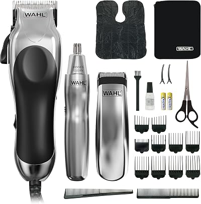 Wahl Chrome Pro Deluxe 3-in-1 Hair Clipper Nose Beard Trimmer Men