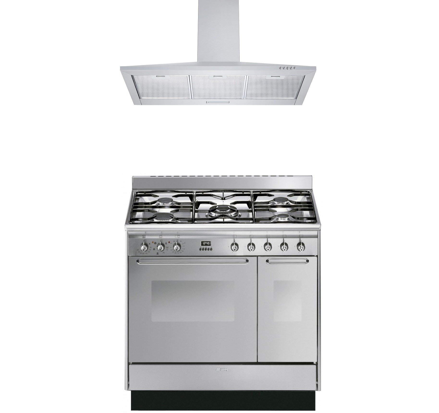 Smeg Range Cooker with Cookology Cooker Hood Pack CC92MX9 Cucina