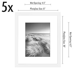 Americanflat 8x10 Picture Frame Set of 5 in White