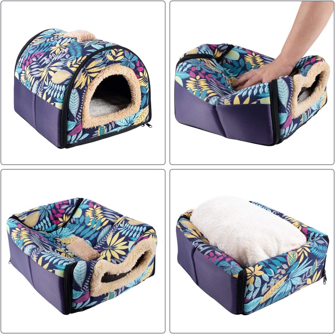 Dololoo Pet Beds for Cat, Cat Bed Igloo, Cat Cave Nest Sleeping Bed for