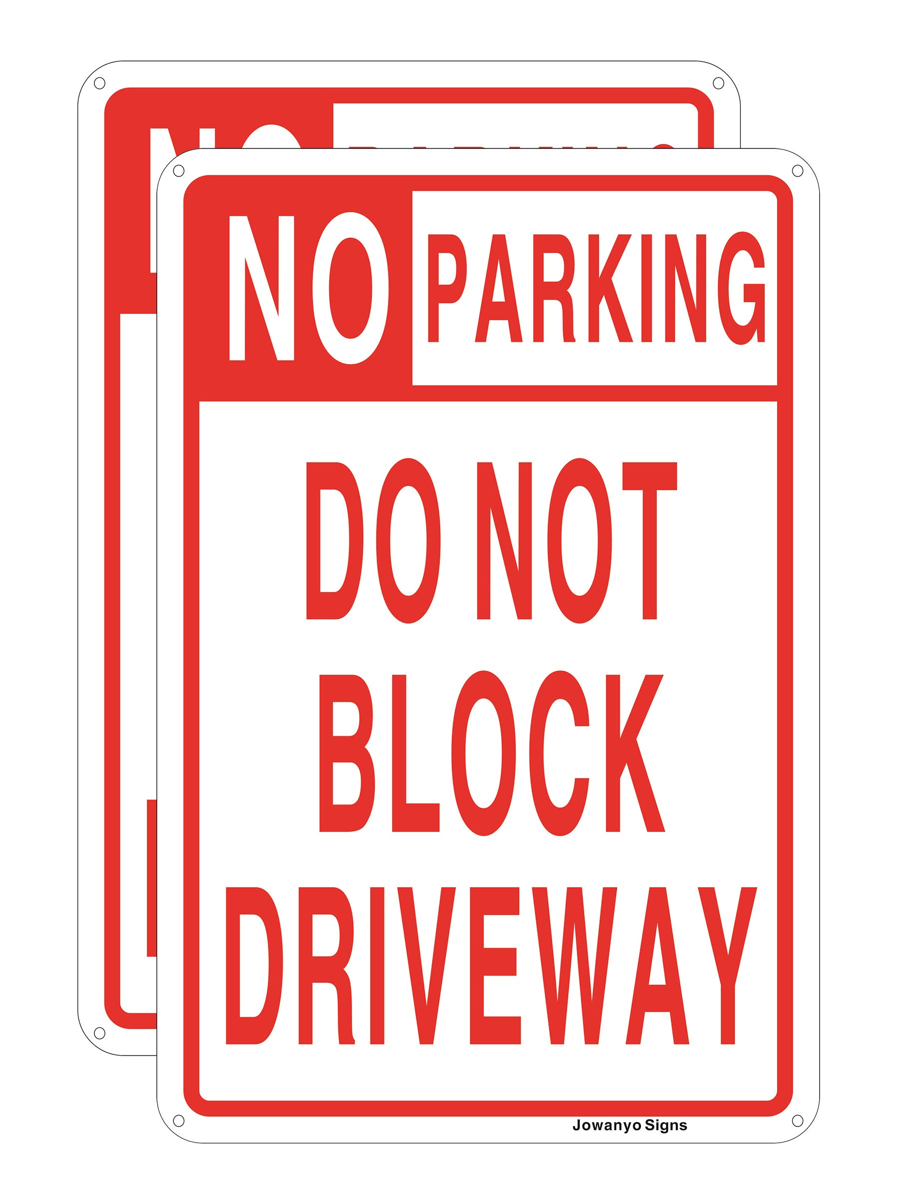 No Parking Do Not Block Driveway Sign,20 x 30 cm,Reflective Aluminum,Easy to Mount,UV Protected,Weather Resistant,Waterproof,Durable Ink,Outdoor Use,2 Pack