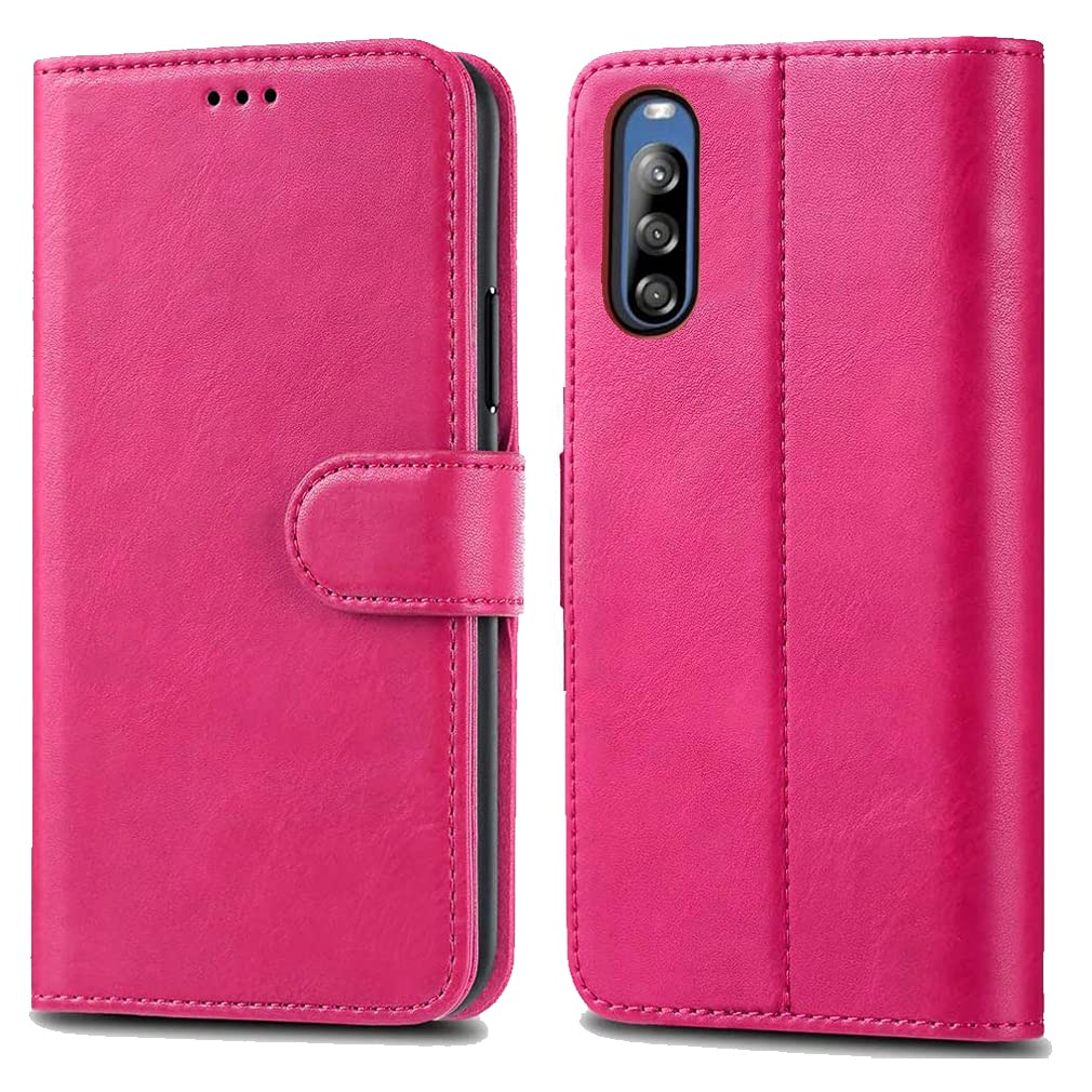 GAPlus Sony Xperia L4 Leather Case - Premium Wallet Case Leather Flip Cover For Sony Xperia L4 6.2" [Card Holder] [Magnetic Closure] (Pink)