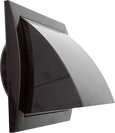 Repa Market 4 Inch Exhaust Vent with Rain Cover Backdraft Damper Brown ABS