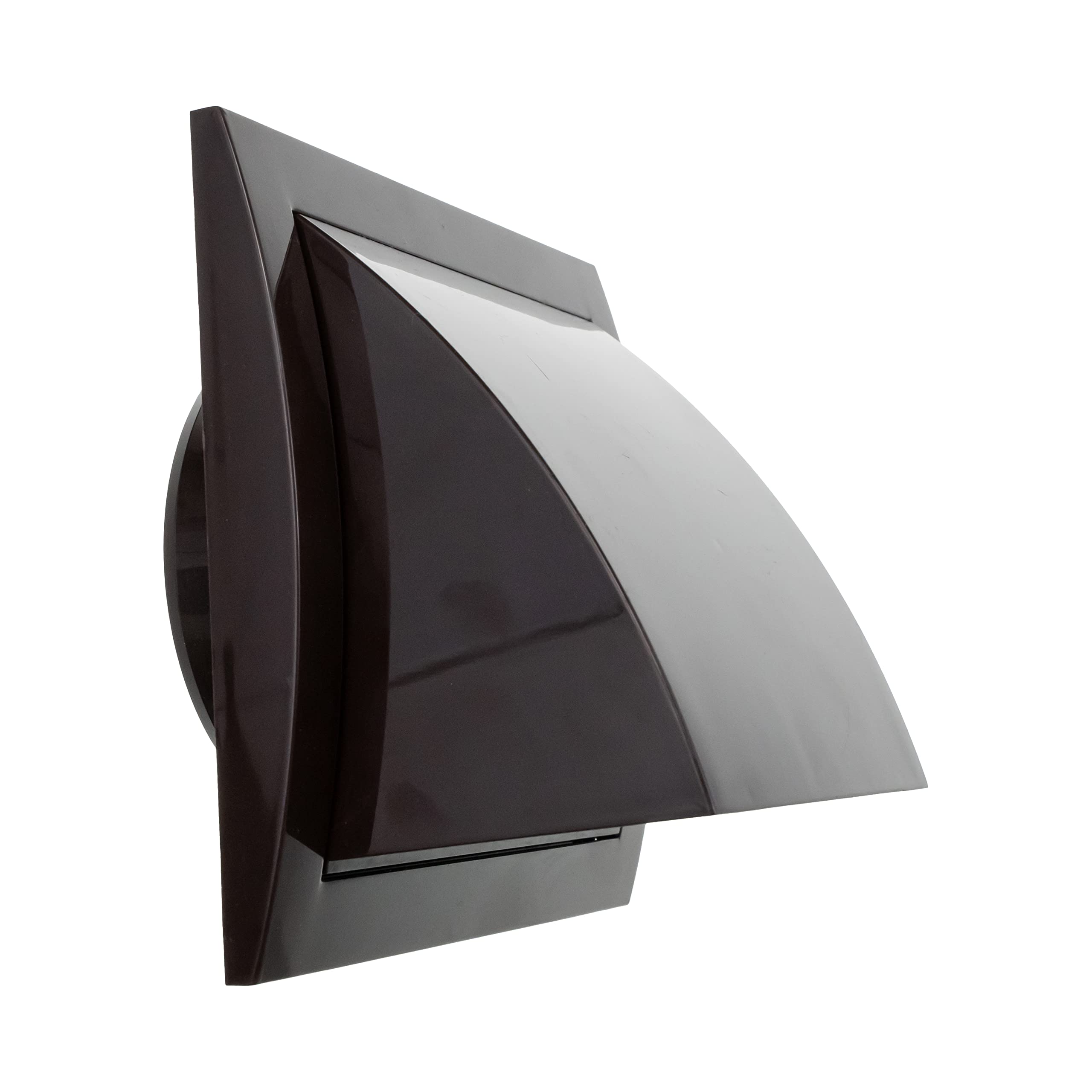 Repa Market 4 Inch / 100mm Exhaust Hood Vent with Rain Cover & Backdraft Damper – Brown ABS Plastic Wall Air Vent Cover – Exterior Outlet Grille – Indoor, Outdoor – HVAC Dryer Extractor Ventilation