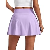 CRZ YOGA High Waisted Flowy Tennis Skirts for Women - Mini Lined Pickleball Casual A Line Skorts with Pockets