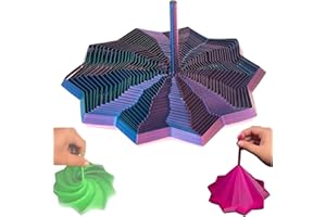FLKASKF 3D Printed Expanded Sensory Fidget Star, Fractal Fidget Hexagon with Handles, Colorful Whirling Spiral Design, 2025 New Star Shaped Fidget Star (F Type, Medium)