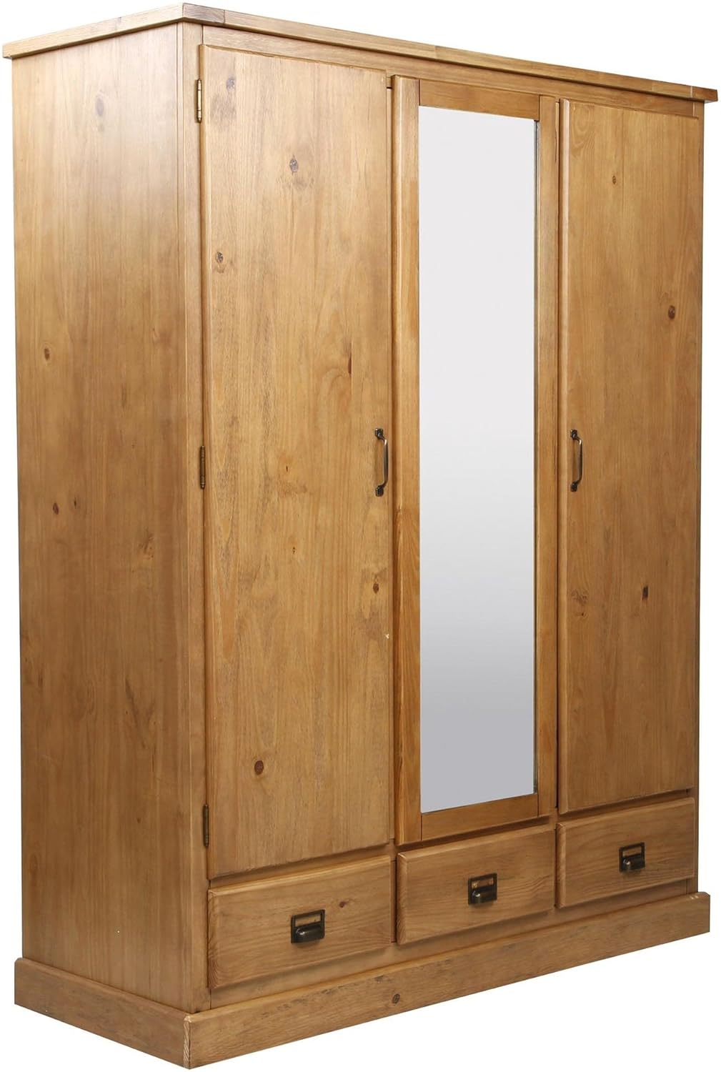 New Portobello Vintage Style Solid Pine Triple Wardrobe Antique
