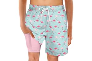 swimsobo Boys Swim Trunks for 5-18 Years Compression Liner Swimsuit Shorts Swimwear Boxer Bathing Suit