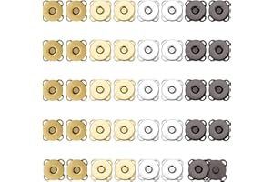 40 Sets Magnetic Snap Buttons, 14mm Plum Magnetic Snap Closures Fastener Sewing on Magnetic Clasps Button for Purses Bags Clo