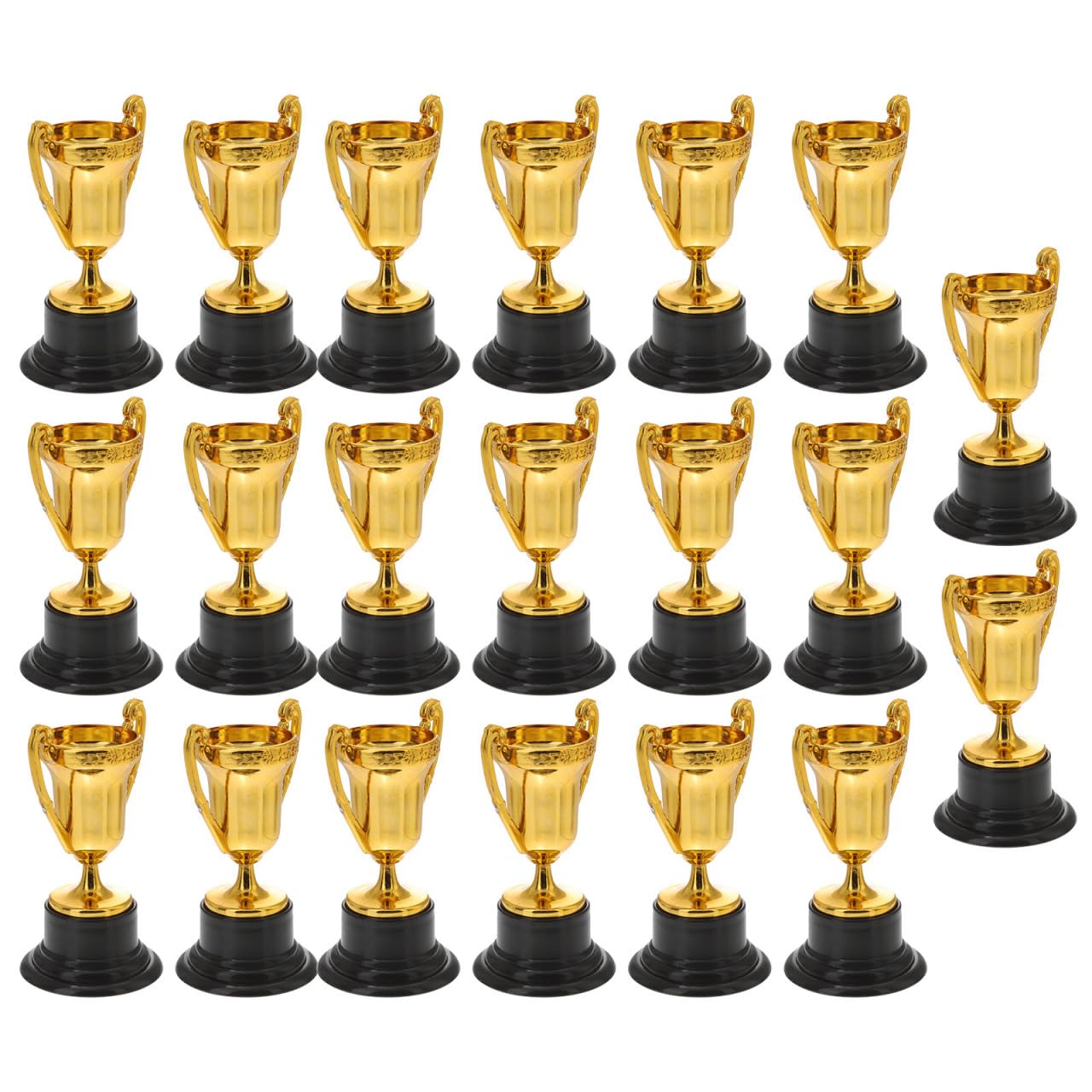 NUOBESTY 20Pcs Plastic Trophy Cups for Kids Small Award Trophies with Base Party Favors Competition Rewards Prizes for School Games