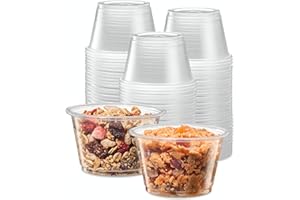 ELEGANT DISPOSABLES {4 oz,200 Cups} Clear Diposable Plastic Portion Cups No Lids, Small Mini Containers For Portion Controll, Jello Shots, Meal Prep, Sauce Cups, Slime, Crafts, Disposable Souffle Cups & Much more