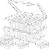 2 Pack Bead Organizer Box, 60 Grids Small Clear Plastic Bead Storage Containers, Diamond Art Storage, Craft Storage Organizer