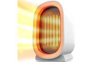 LAPLOCK Ceramic Space Heater for Indoor Use, Overheat Protection, Tip-Over Protection, Low Noise Heating, Safe Electric PTC Portable Fan for Office Home Room, Black Smart Handy Warmer