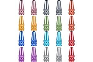 Oruola 20pcs Bike Valve Caps,Aluminum Alloy Bicycle Valve Stem Caps,Corrosion Resistant,Screw-On Universal Stem Covers for Bikes,Presta Bike Tire Cap for MTB Road Racing Bicycle,10 Colors