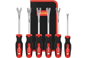TOOLEAGUE 6Pcs Auto Upholstery Trim Panel Removal Tool Set,Car Trim Removal Tool, Fastener Remover Kit with Storage Bag
