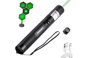 Lennoos USB-C Rechargeable Green Laser Pointer - Advanced Long-Range Laser Pointer High Power with Star Cap for Astronomy, Construction, Presentations, and Outdoor Adventures