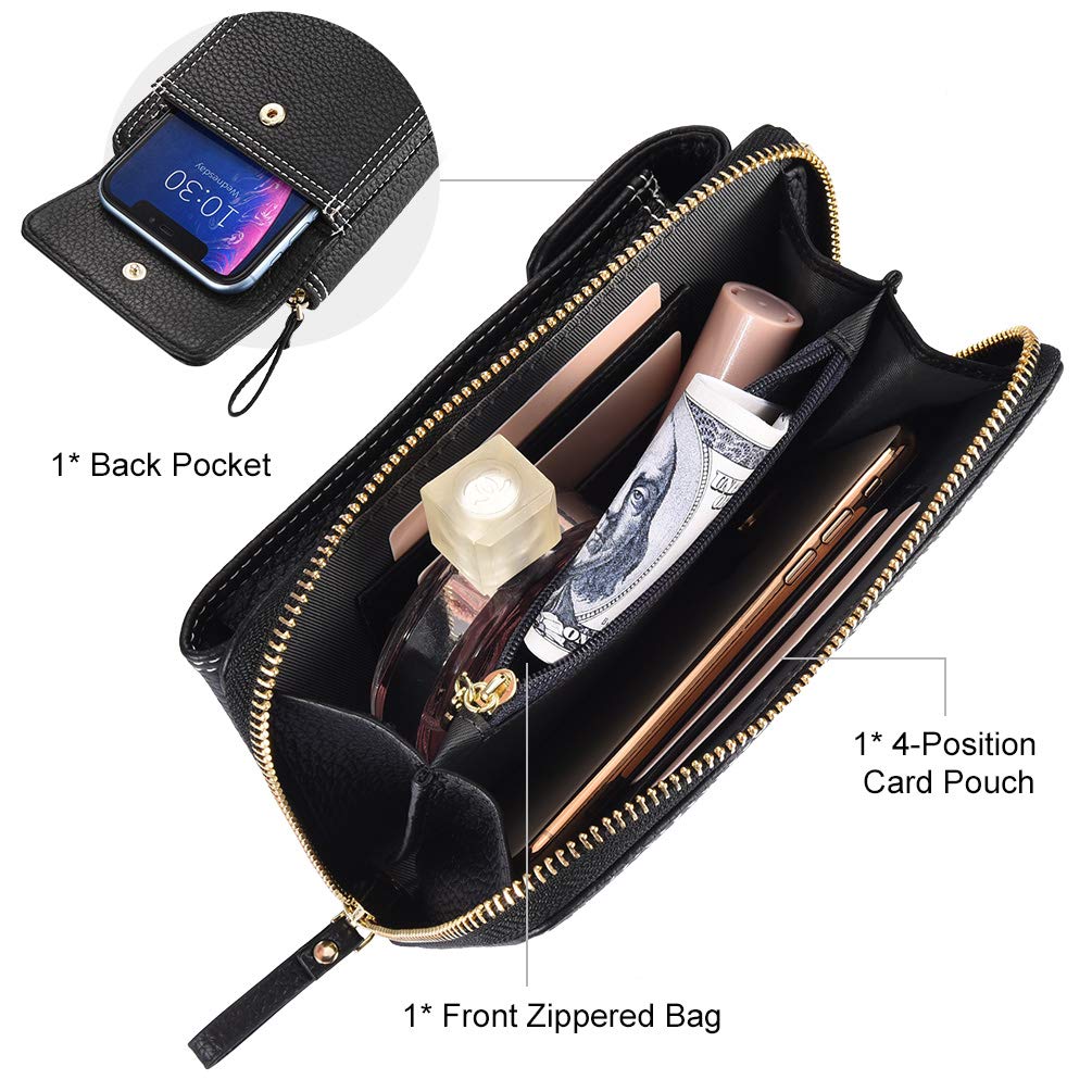 VBIGER - Bolso cruzados para mujer Negro negro1 11 * 4 * 17.5cm