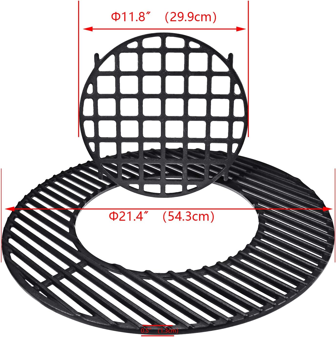 GFTIME 8835 54.3cm Cast Iron Cooking Grate for Weber 57cm Charcoal Grills Gourmet BBQ System Cooking Grate for One-Touch Performer Bar-B-Kettle and Master-Touch Charcoal Grills - Image 3
