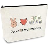 Mahjong Lover Gift Mahjong Game Funny Makeup Bag Gambling Lovers Gifts for Women Mom Grandma Aunt Birthday Christmas Mother's Day Gifts Cosmetic Bag Zipper Makeup Pouch