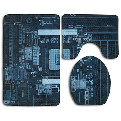 Amazon Com Cutetoiletlidabc Bathroom Non Skid Carpet Bath Rugs 3