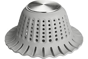 KIDPET Hair Catcher Shower Drain,Bathtub Drain Hair Catcher, Covering Bathroom Sink Drain Strainer, Bathtub Protector for Pop-Up & Flat Bath Tub Drain Stoppers,Hair Trap for Shower Drain Effectively (Grey)