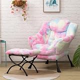 HollyHOME Armchair Velvet Comfy Chair Lake Blue with Steel Frame 95x80x64 view 2