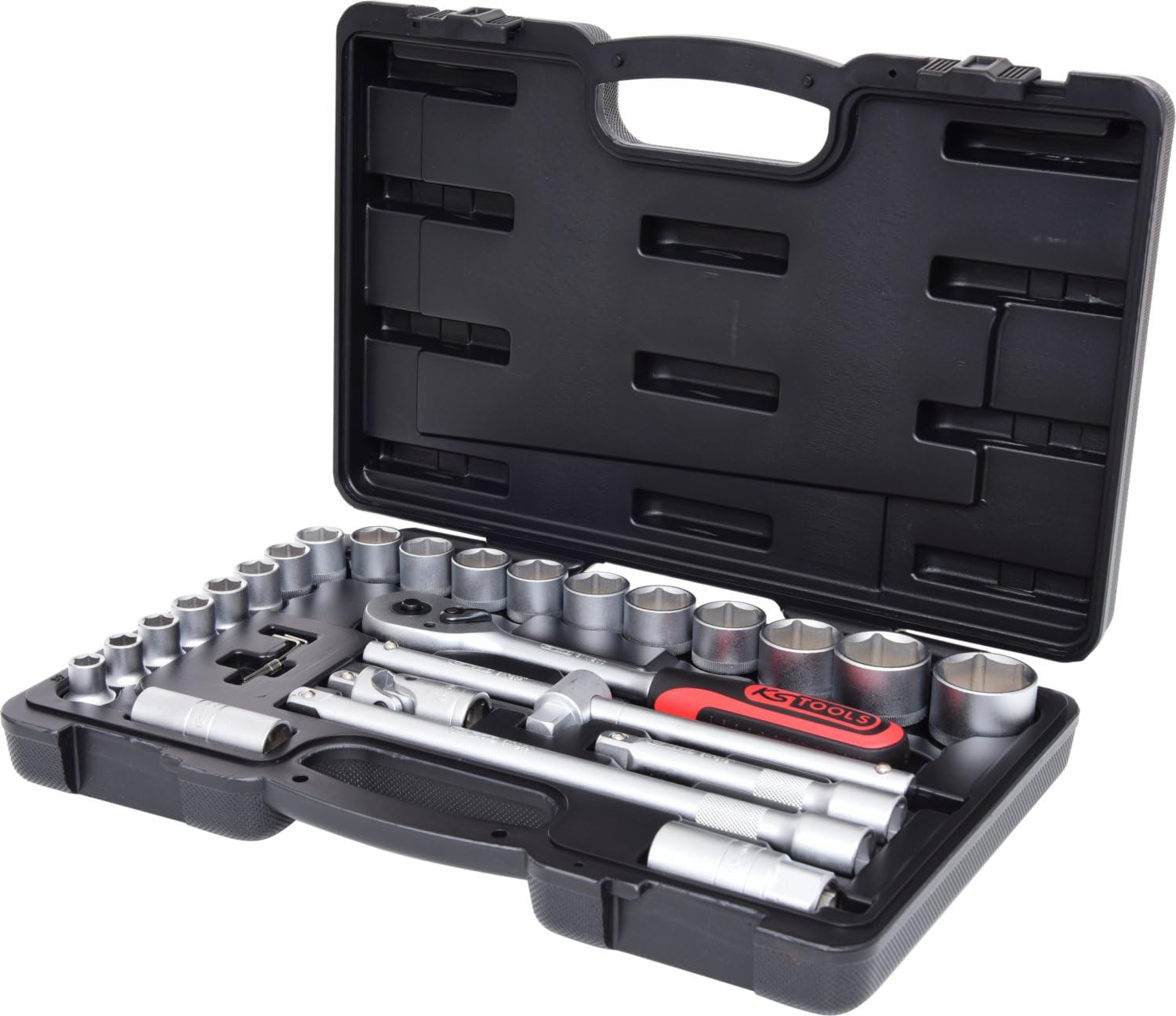 KS Tools 917.0728 1/2" CLASSIC socket set, 28 pcs, Rot, Schwarz, 28-tlg