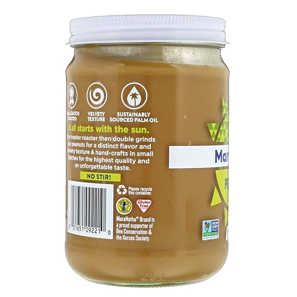 MARANATHA NATURAL CREAMY PEANUT BUTTER SPREAD, NO STIR, 16 OUNCE JAR