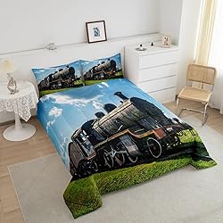 Erosebridal Train Comforter Sets Queen Size Retro