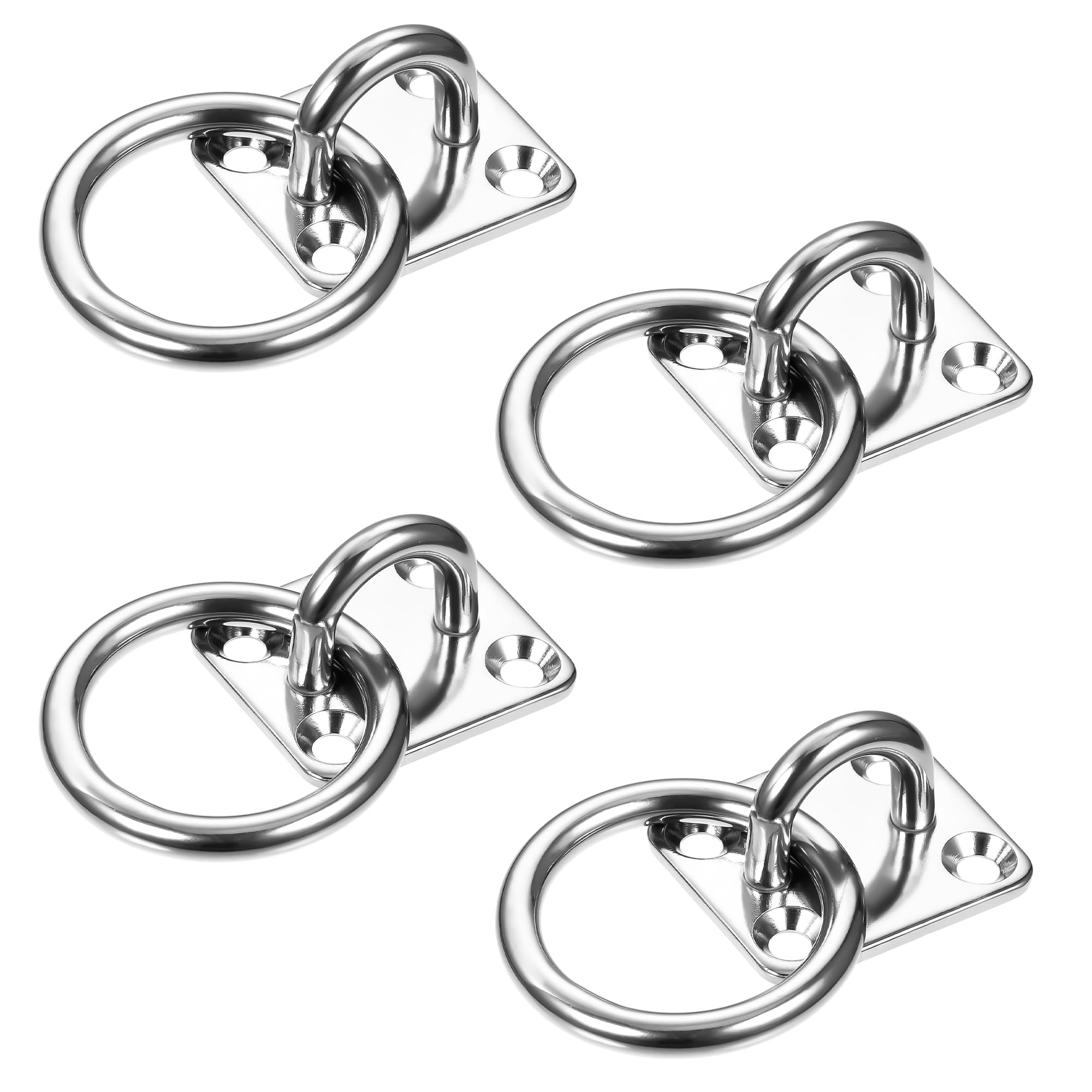 Tie Ring on Plate Galvanised Dog Animal Tether Horse Hay Net Tack Tie up Stable Ring Hook (30mm x 35mm)