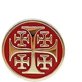 Jerusalem Cross Enamel Pin - Theme Series | Premium Enamel Pin - Statement Lapel Pin - Plated Badge for Clothing, Bags, Hats, Jackets, and Lanyards