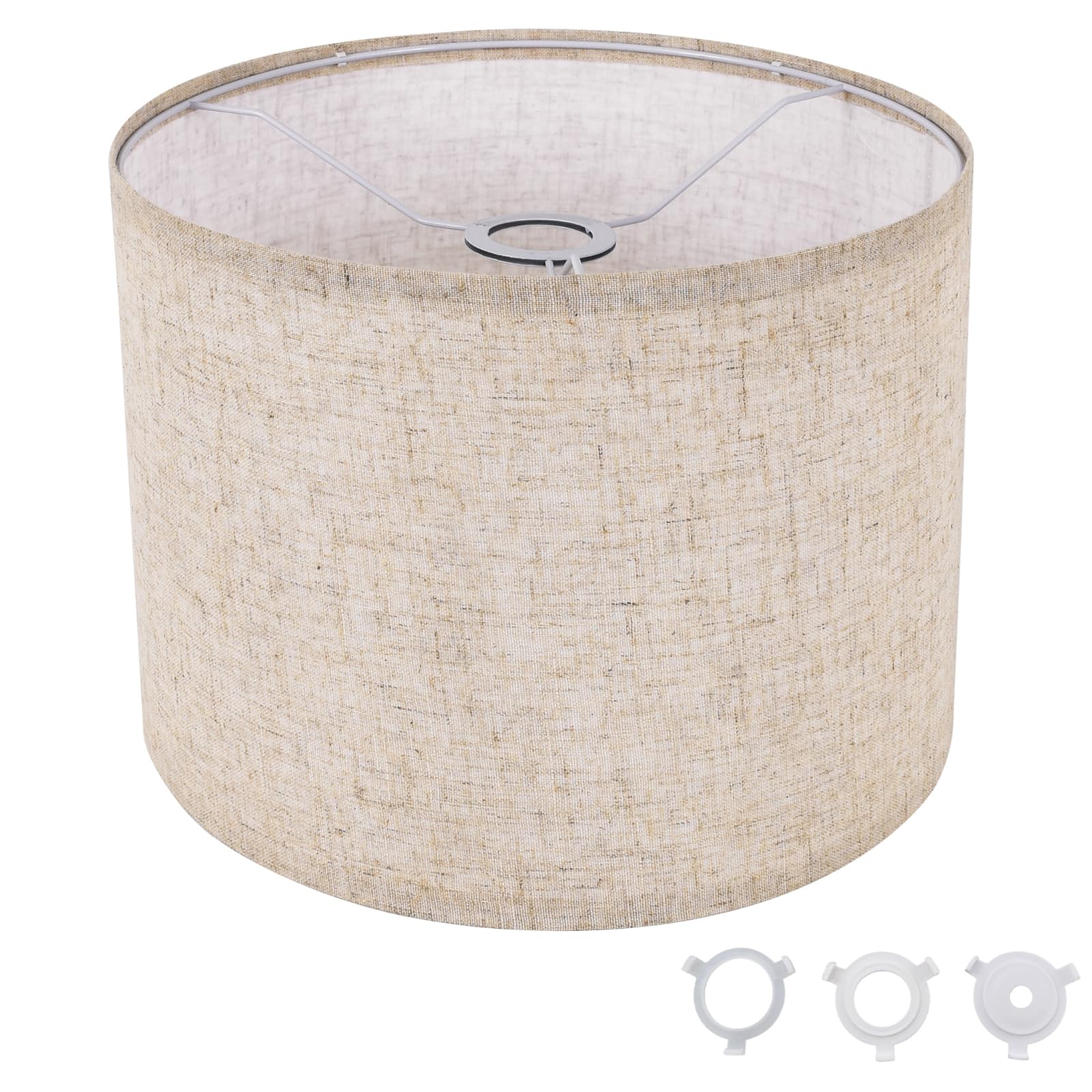 Photo 1 of Small Lamp Shade, Beige Drum Lampshade 8.7''Top X 8.7'' Bottom X 7.9'' High, Replacement Lamp Shade Natural Linen Hand Crafted for Table Lamps Floor Lamps Chandelier Lamp, Easy Assembly Required