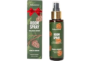 Folkulture Christmas Scents Room Spray |Long-Lasting Pine & Cedar Room Deodorizer, Odor Eliminator For Home, Bathroom, Guest Essentials | Christmas Tree Spray Or Air Fresheners For Gifts- 3.38 Fl Oz