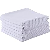 Clwellge 100% Cotton Flour Sack Dish Towels, Pack of 6, Blank Tea Towels Highly Absorbent for Kitchen, Drying and Cleaning 50x70cm (White)