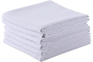 Clwellge 100% Cotton Flour Sack Dish Towels, Pack of 6, Blank Tea Towels Highly Absorbent for Kitchen, Drying and Cleaning 50