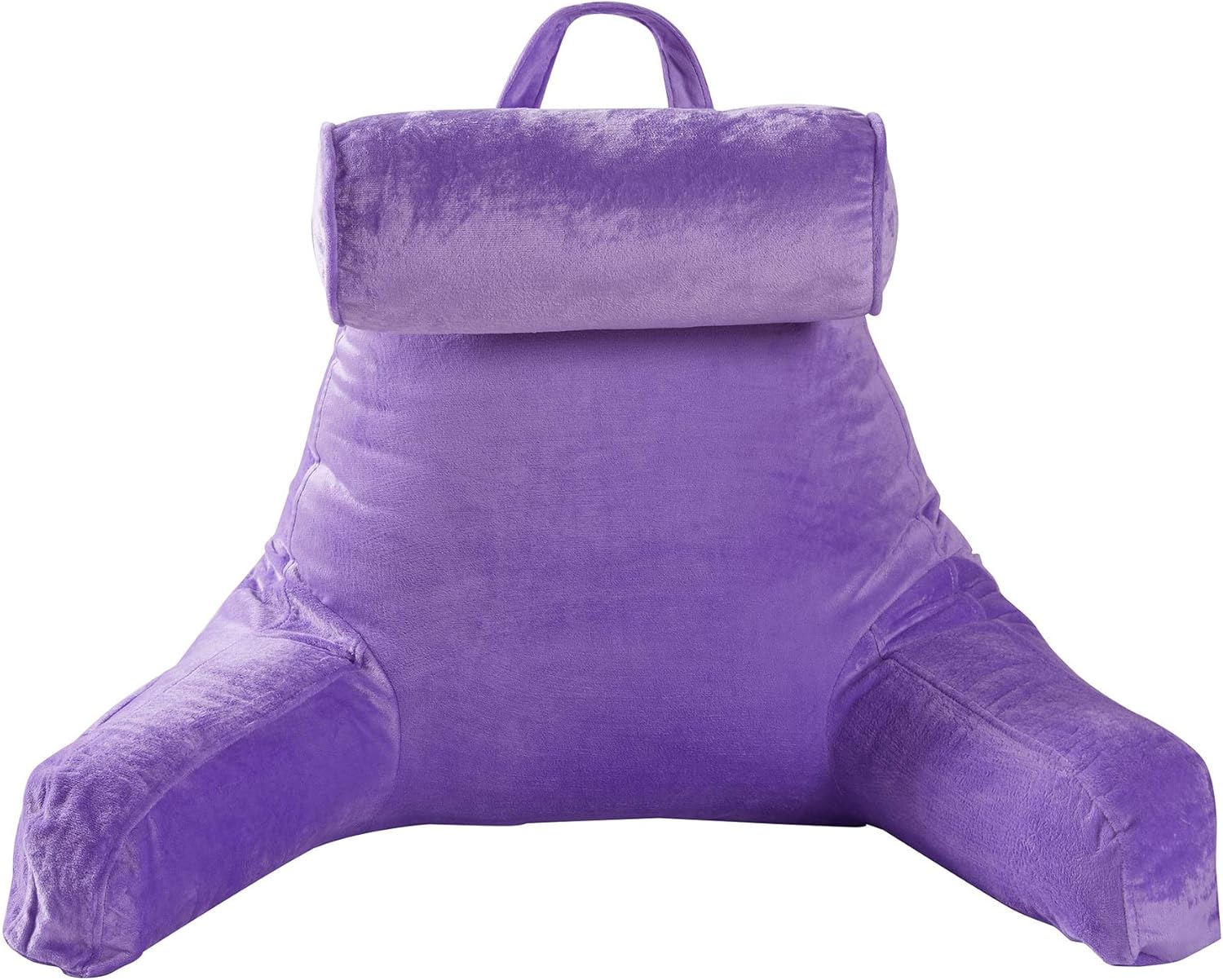 Cheer Collection Memory Foam Filled TV,Reading and Bed Rest Pillow with Detachable Cervical Bolster and Headrest Pillow, Washable Cover (Purple): Home & Kitchen