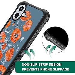 CARLOCA Compatible with iPhone 16 Case, Poppies