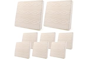 Newwiee 8Pcs Stretch Patio Cushion Covers Outdoor Cushion Covers for Patio Furniture Replacement Couch Sofa Slipcovers Jacquard Textured Soft Fabric Washable Furniture Protector (Beige,Elegant)