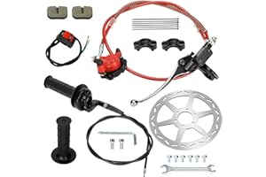 XIKOBY Mini Bike Hydraulic Brake Kit and 7/8'' Throttle Assembly Compatible with Baja DB30 Doodle Bug Blitz Dirt Bug Racer Minibike 97cc 79cc Predator 2.8hp Engine with 180mm Disc Brake Rotor Part
