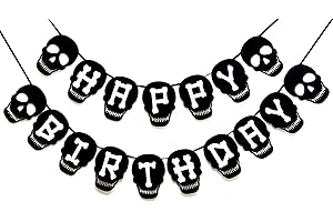 Seyal® Black Skull Happy Birthday Banner