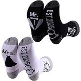 CMNIM Mr And Mrs Est 2026 Couples Socks Set Wedding Gift I Asked I Said Yes Future Mr and Mrs Gifts Newlyweds Engagement Gift