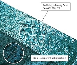 Poise3EHome 8Ft x 10Ft Teal Sequin