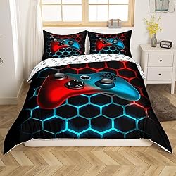 Teen Boys Gamer Duvet Cover King Size for Game Room