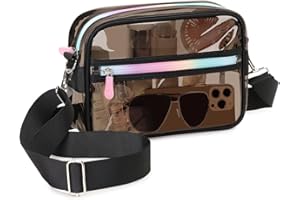 MUSEVOS Clear Bag for Stadium Events Transparent Crossbody Bag Purse Adjustable Strap Shoulder Bags