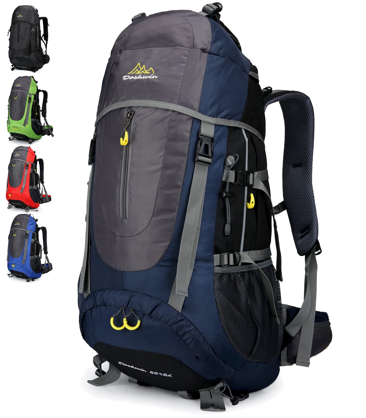 Doshwin 70L Backpack Trekking Camping Travel Hiking Large Rucksack for Men Women (Dark blue)