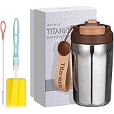 Olerd 14oz Titanium Insulated Travel mug, Coffee cup, Keeps Drinks Hot and Cold, Commuting, Daily or Travel Use (Silvery)