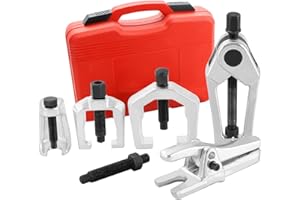 DASBET 5PCS Ball Joint Separator Front End Service Tool Kit 5-in-1 Pitman Arm Puller Tie Rod End Removal Tool Set for Front E