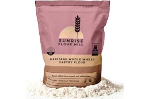 Sunrise Flour Mill USDA Organic Heritage Whole Wheat Pastry Flour - 5 lbs | Milled from White Sonora | Easier to Digest with Less Bloating | No Bleaching or Bromating | Zero Additives