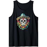 Halloween Sugar Skull Skull Dia De Los Muertos Calavera Tank Top